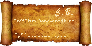 Czékus Bonaventúra névjegykártya